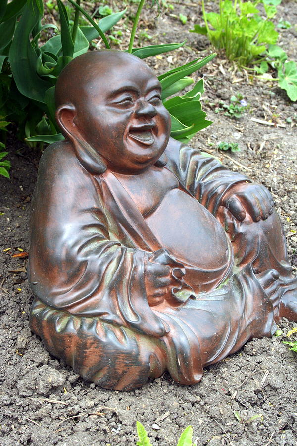Happy Garden Buddha Photograph by Kay Novy