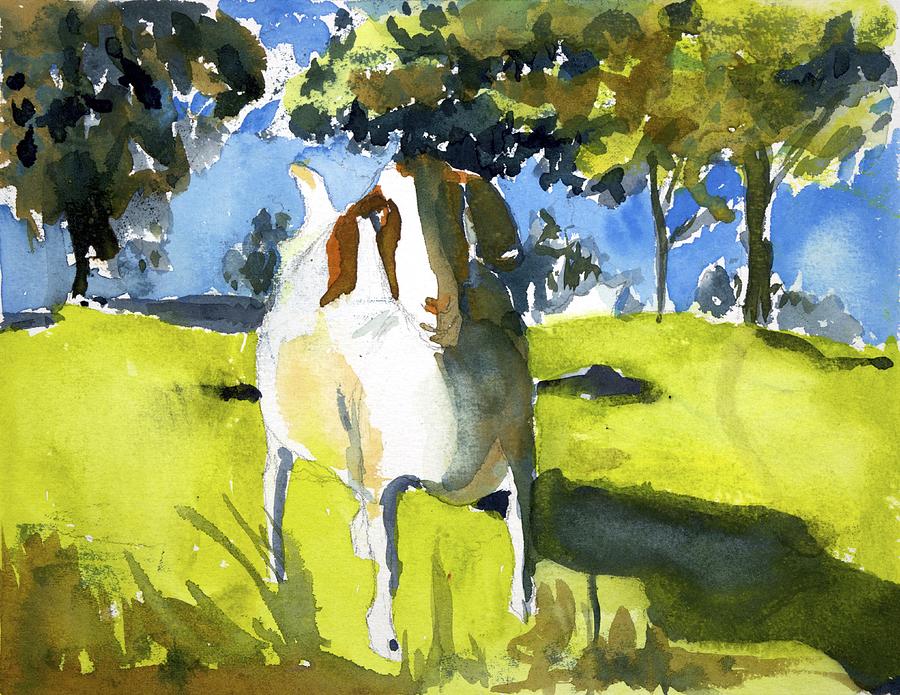 Happy Goat Painting by Kathleen Barnes