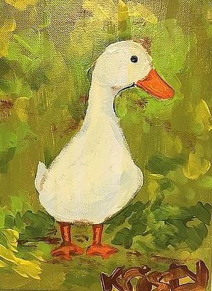 Duck Painting - Happy Goose by Kristy S