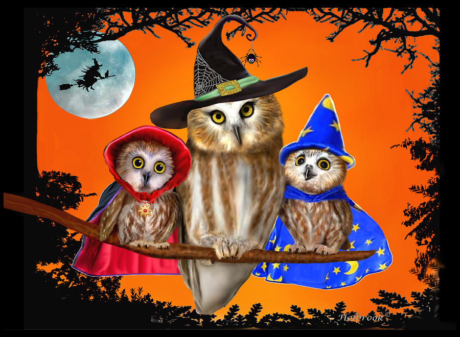 Happy Halloween From Owl Of Us Digital Art by Glenn Holbrook Pixels