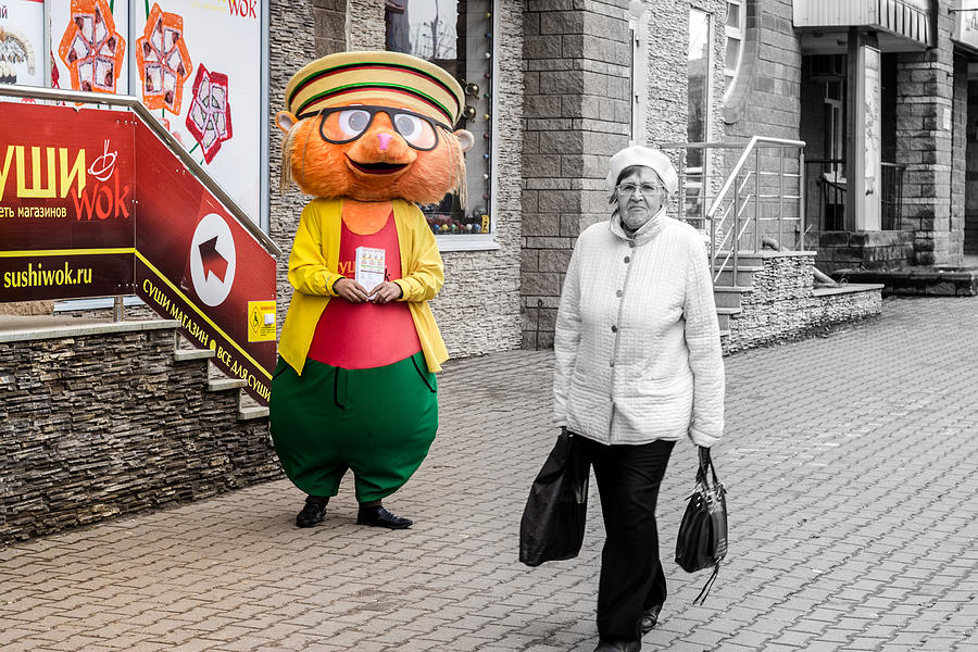 Happy Hamster and Od Woman Colour Art Photograph by John Williams