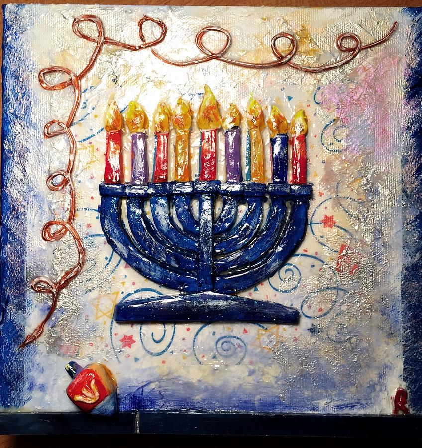 Happy Hanukah Painting By Raya Finkelson - Fine Art America