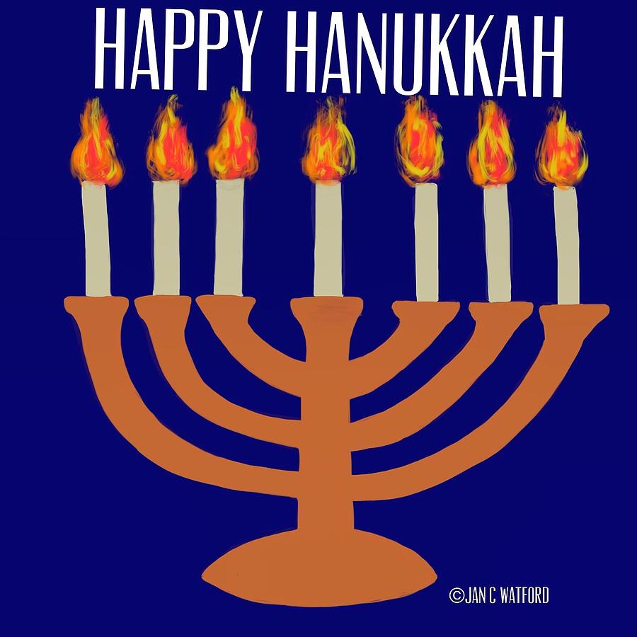 Happy Hanukkah Painting by Jan Watford - Fine Art America