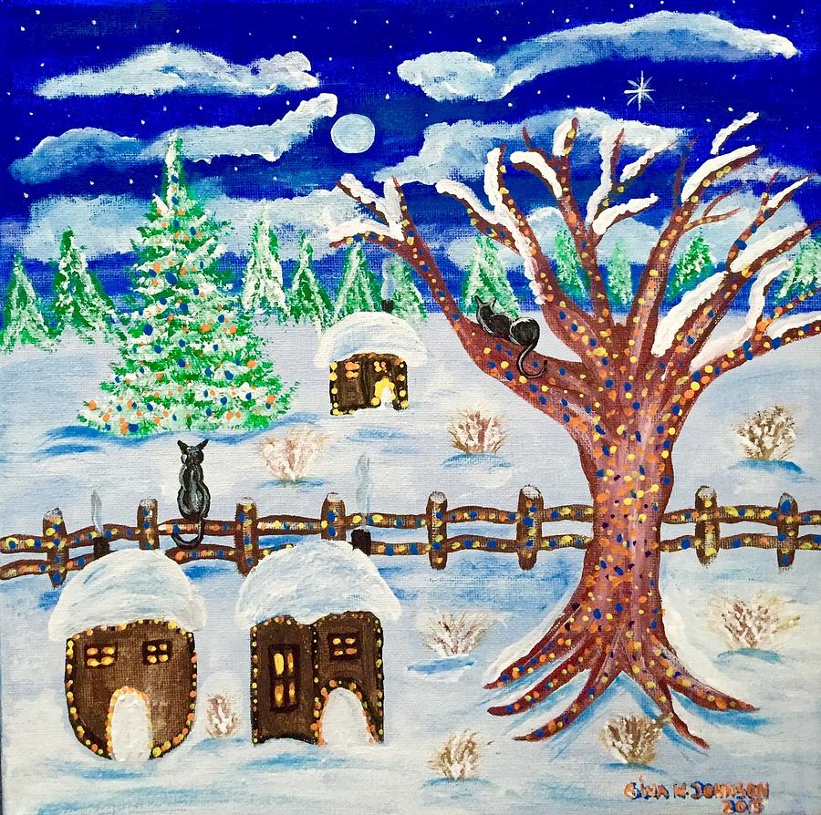 Happy holidays 2015 Painting by Gina Nicolae Johnson