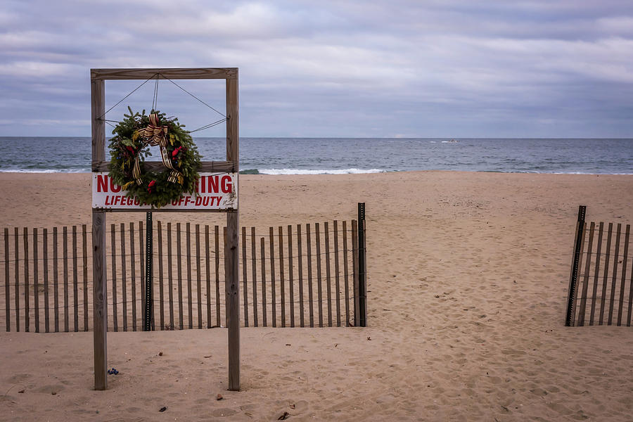 Happy Holidays Beach Asbury Park NJ Photograph by Terry DeLuco