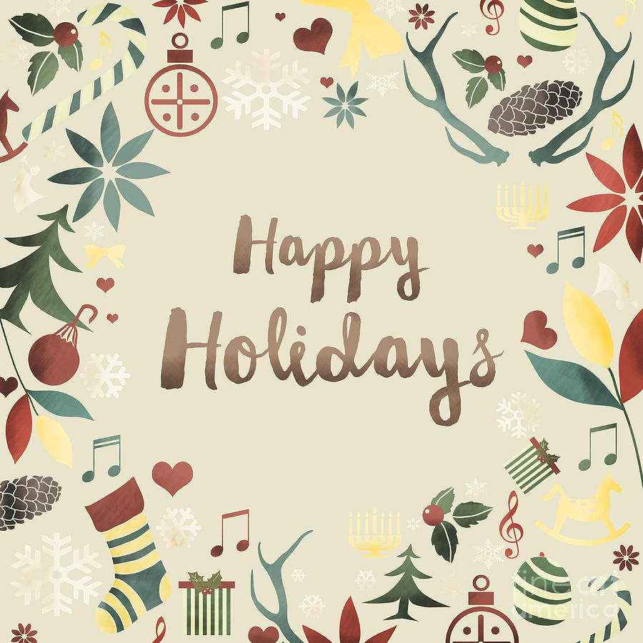 Happy Holidays card Digital Art by Sophie McAulay