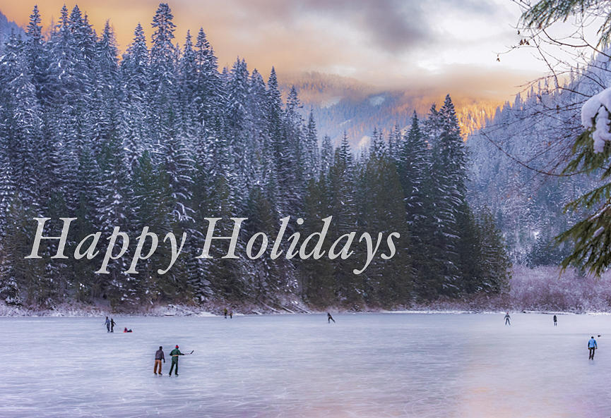 Winter Photograph - Happy Holidays Ice Skate by Joy McAdams