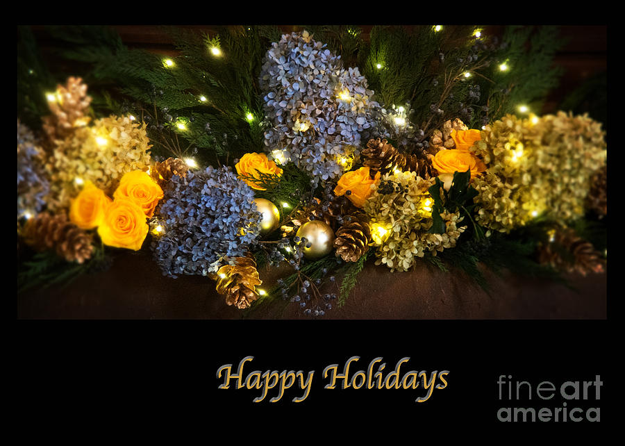 Christmas Photograph - Happy Holidays Roses by Tom Gari Gallery-Three-Photography
