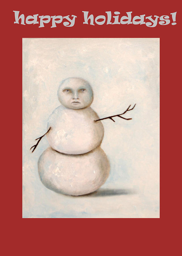 Happy Holidays snowman Painting by Leah Saulnier The Painting Maniac
