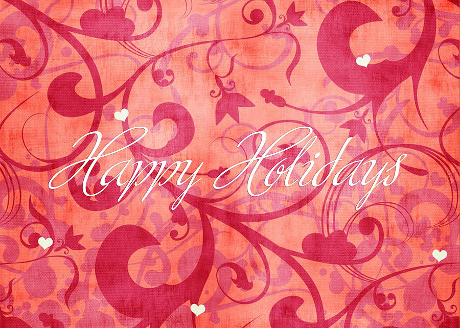Happy Holidays Swirly background Digital Art by Maggie Terlecki