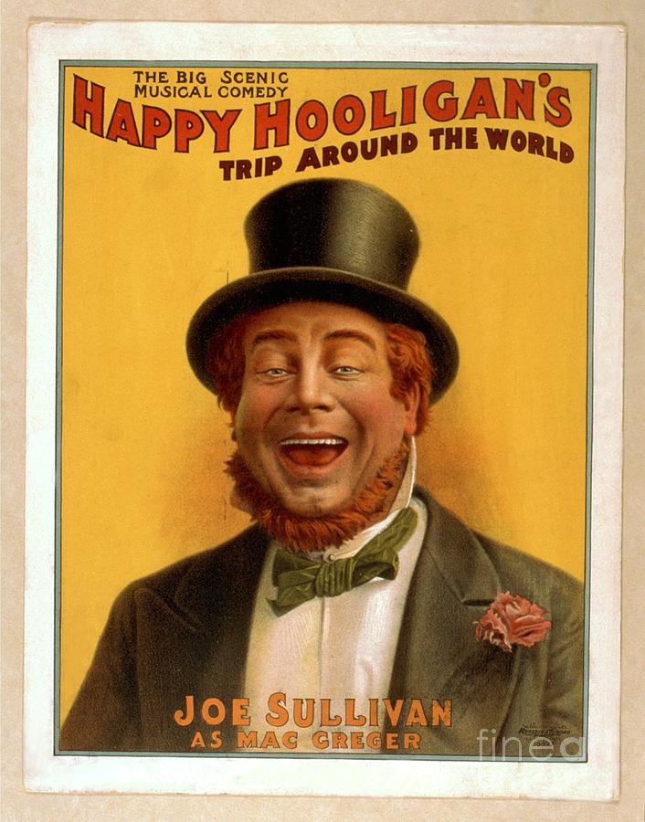 Happy Hooligans Trip around the world Joe Sullivan vintage art poster Painting by Vintage Collectables