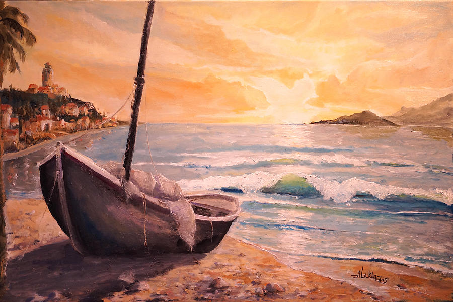 Sunset Painting - Happy Hour II by Alan Lakin