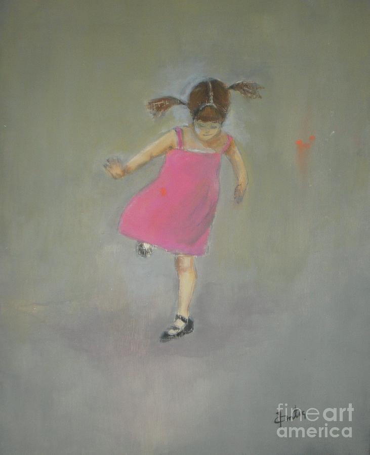 Portrait Painting - Happy in New Patent Shoes by Vesna Antic