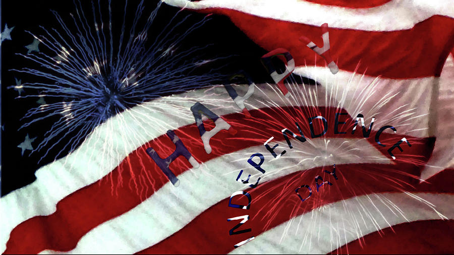 Happy Independence Day Mixed Media by Mike Breau