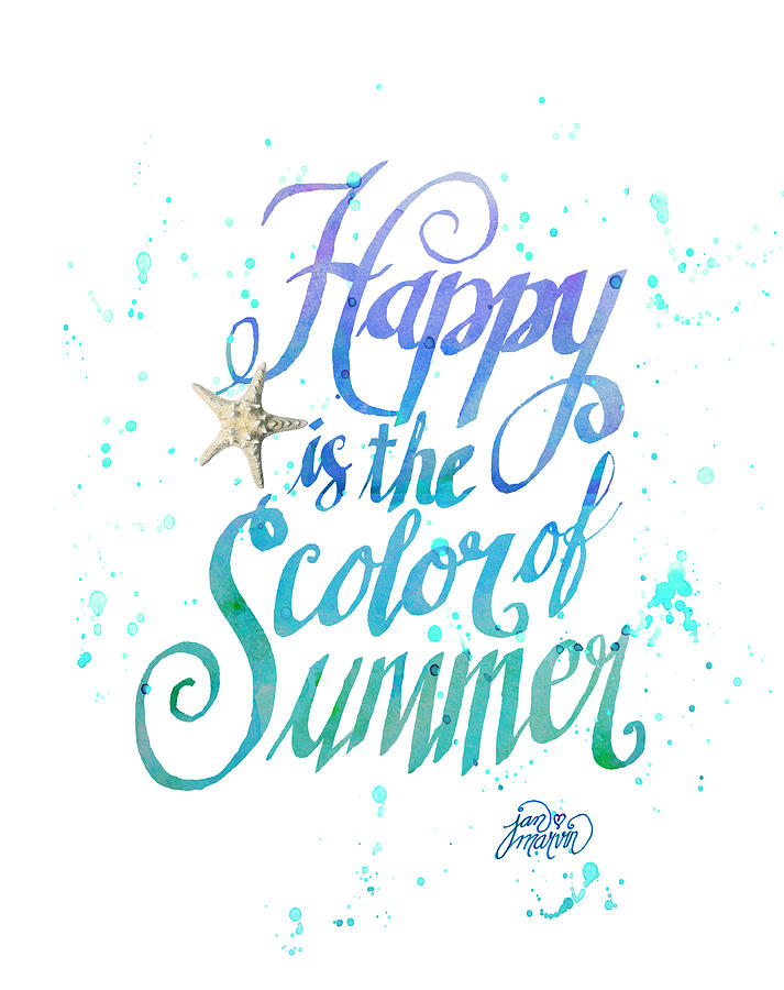 Happy is the Color of Summer  by Jan Marvin #1 Drawing by Jan Marvin