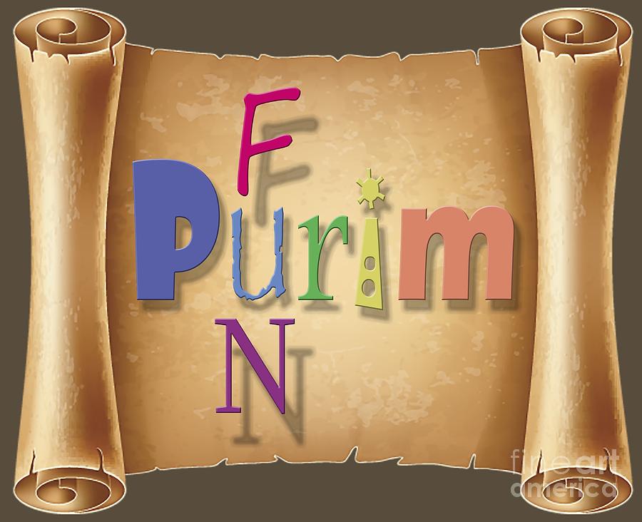 Holiday Digital Art - Happy joyous fun Purim  by Humorous Quotes