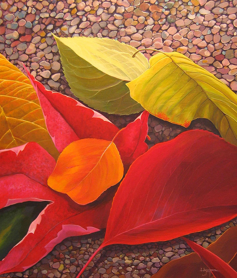 Autumn Leaves Painting - Happy Landings by Hunter Jay