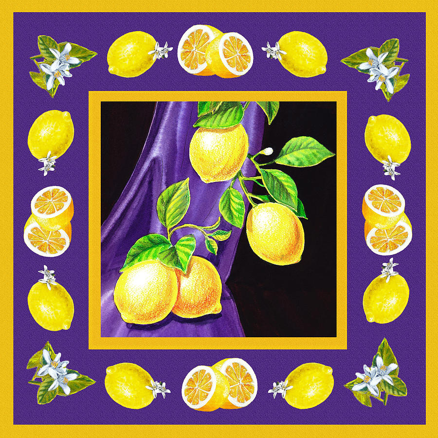 Happy Lemons Dancing Painting by Irina Sztukowski