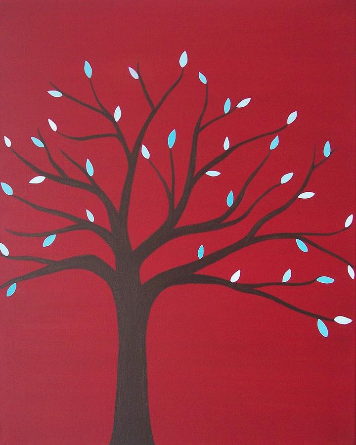 Abstract Painting - Happy Little Tree by Sandy Bostelman