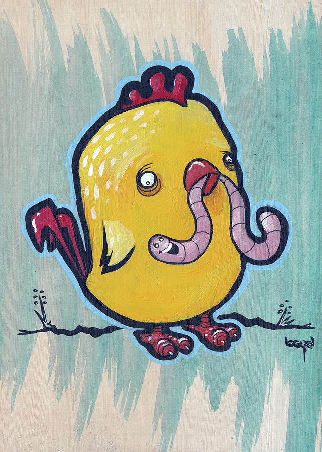 Chicken Painting - Happy Meal by Tim Boyd