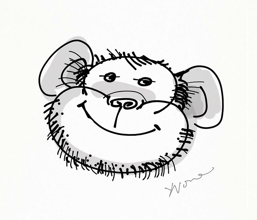 Greetings Digital Art - Happy Monkey by Yvonne Wright
