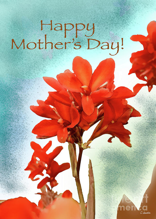 Happy Mothers Day - Card Number 001 by Claudia Ellis Digital Art by Claudia Ellis