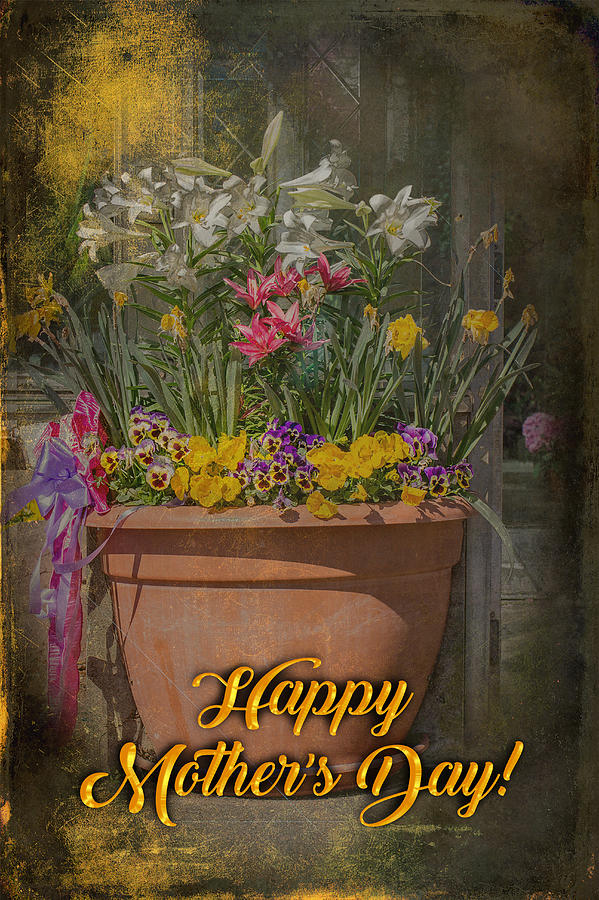 Happy Mothers Day Planter Greeting Photograph