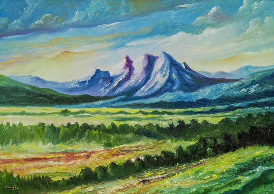 Happy Mountain Painting by Anthony Mwangi