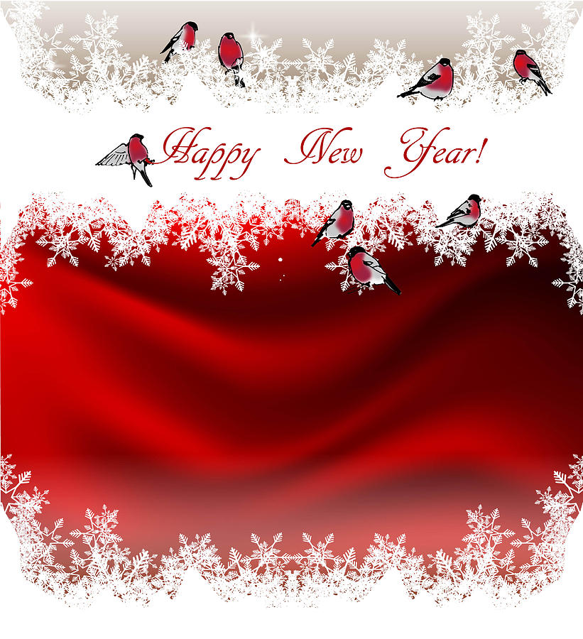 Winter Digital Art - Happy New Year Card 1 by Irina Effa
