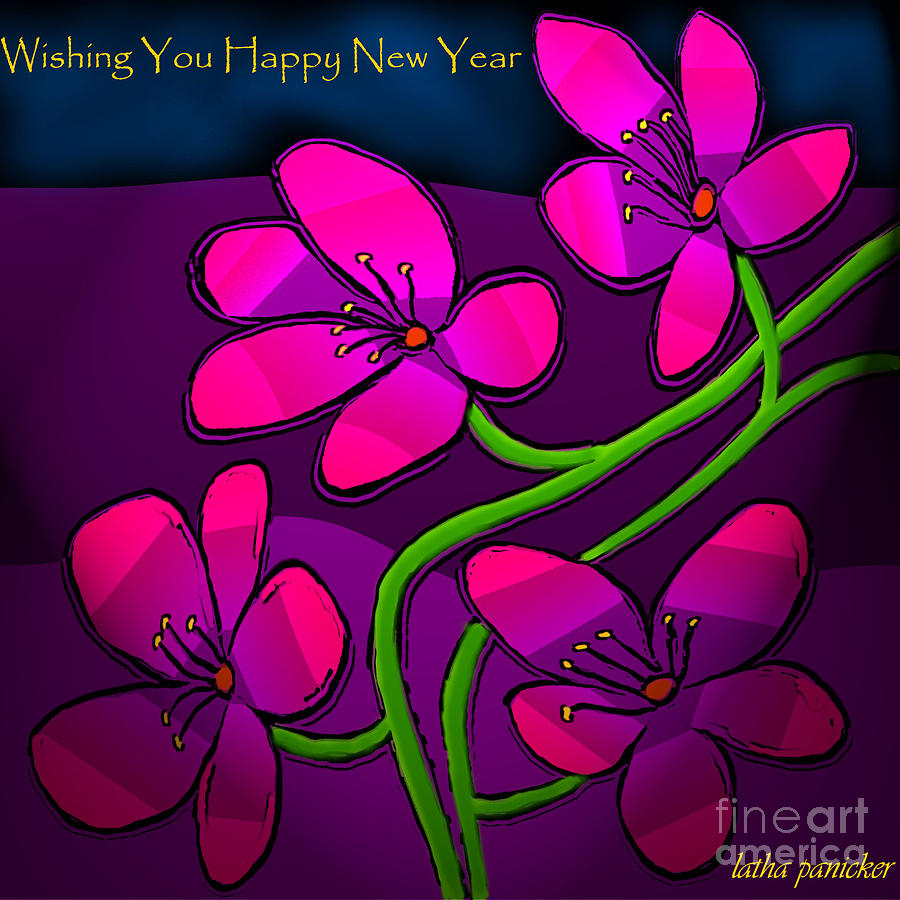 Happy New Year Digital Art by Latha Gokuldas Panicker