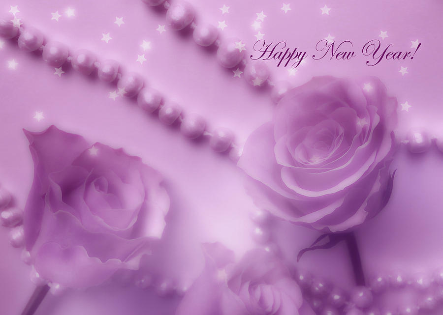 Happy New Year Pink Roses And Pearls  Photograph by Johanna Hurmerinta
