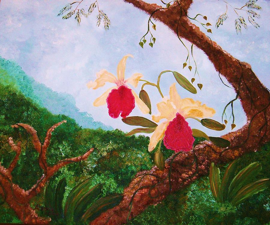 Orchid Painting - Happy Orchids by Alanna Hug-McAnnally
