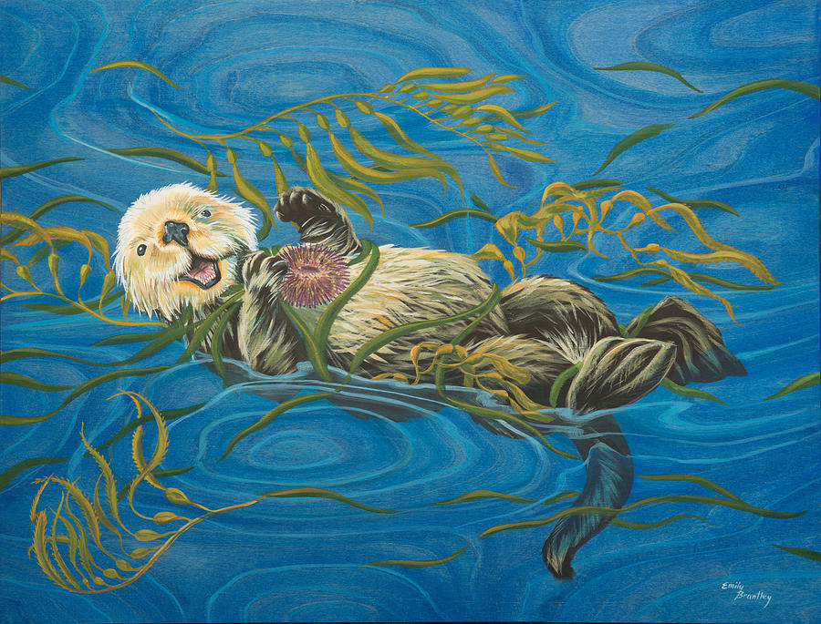 Otter Painting - Happy Otter by Emily Brantley