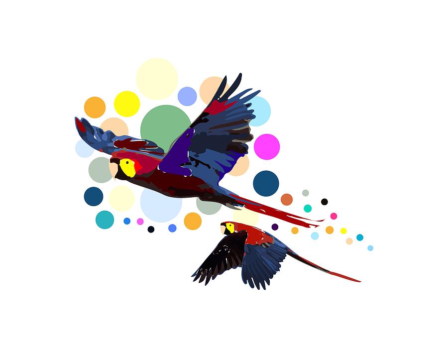 Happy Parrots Digital Art by Spirit Patterns - Fine Art America