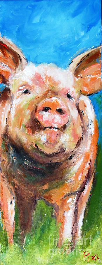 Happy piggy paintings  Painting by Mary Cahalan Lee - aka PIXI