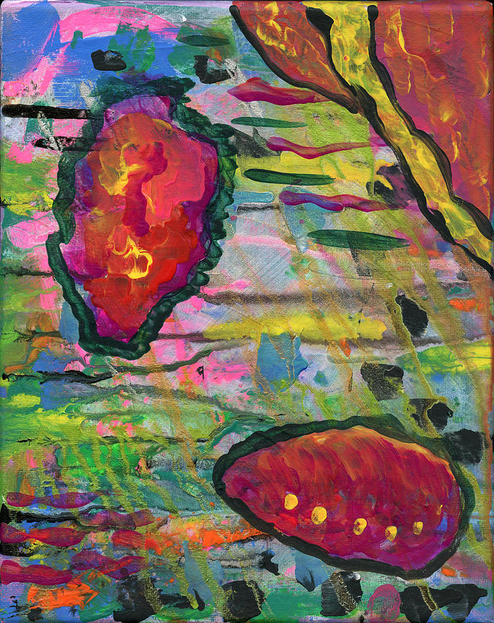Lime Mixed Media - Happy Pod Feet by MaryKaye Wells