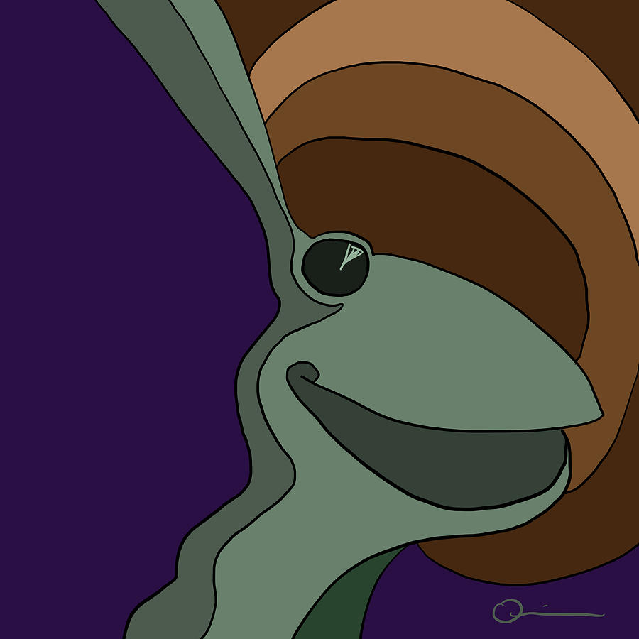 Happy Snail Digital Art by Jeffrey Quiros
