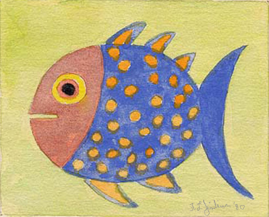 Happy Fish Painting - Happy Speckled Fish by Fred Jinkins
