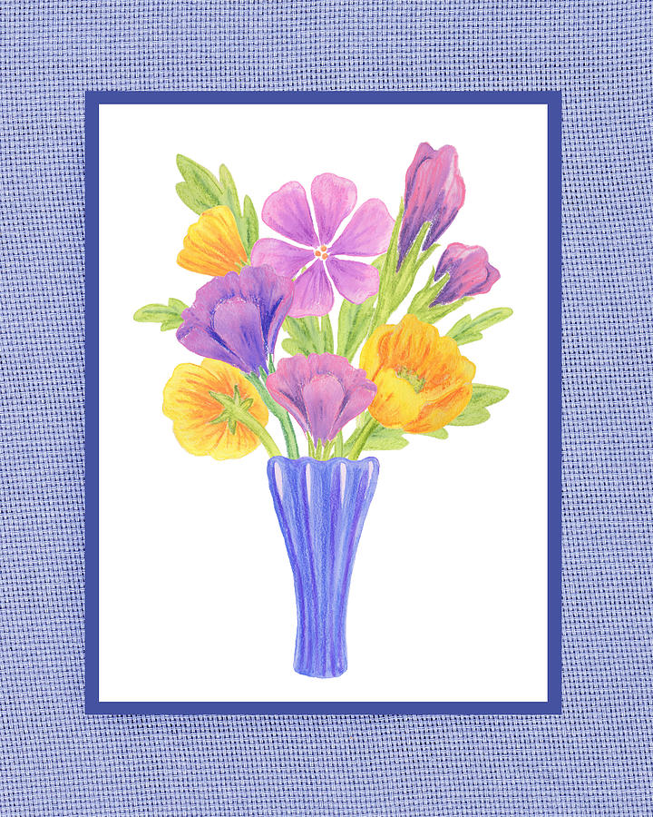 Happy Summer Bouquet On Baby Blue Painting by Irina Sztukowski