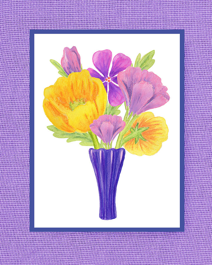 Happy Summer Bouquet Sweet And Purple Painting