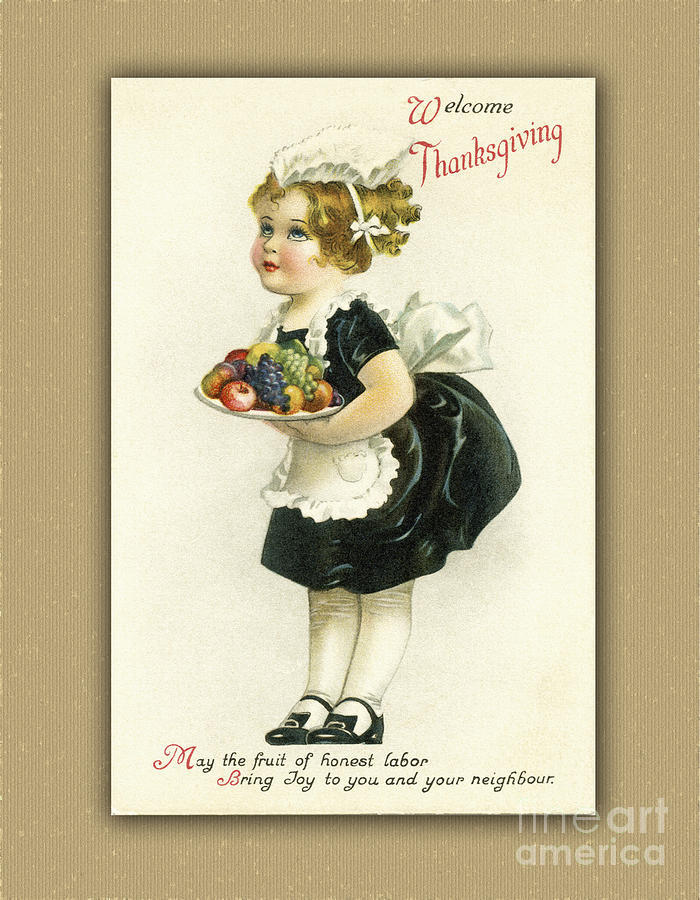 Happy Thanksgiving Day Vintage Card Digital Art by Melissa Messick