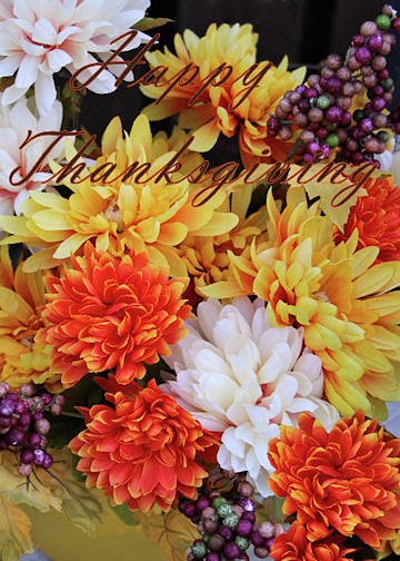 Happy Thanksgiving Floral Card  Photograph by Sandra Huston