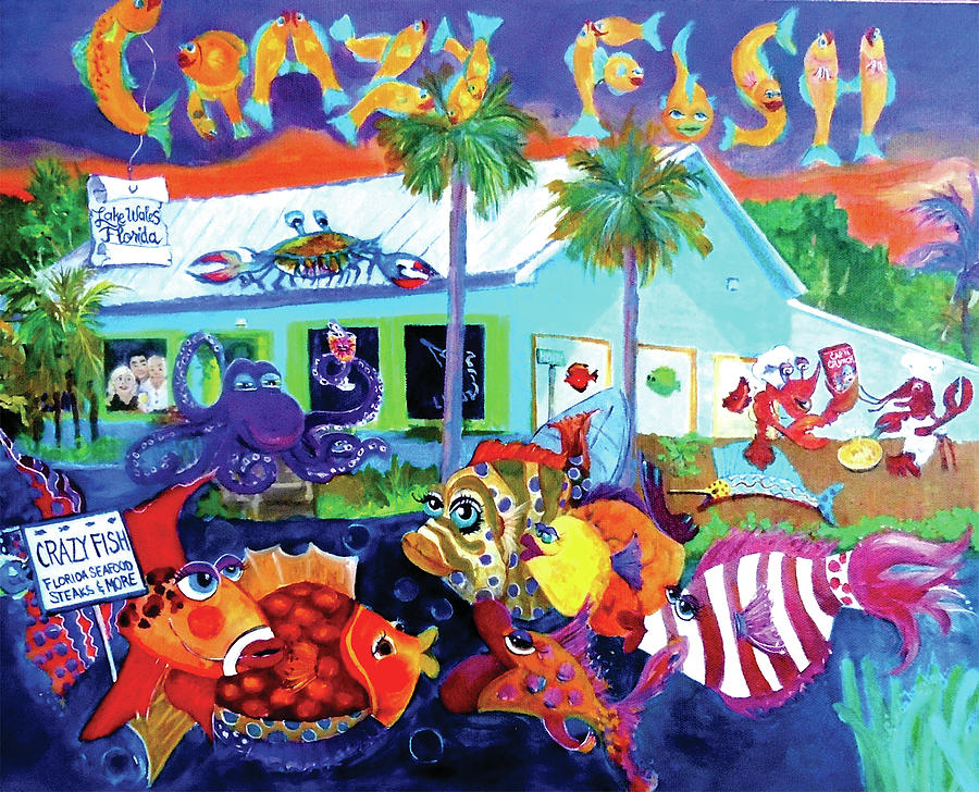 Happy Times at the Crazy Fish Painting by Linda Kegley