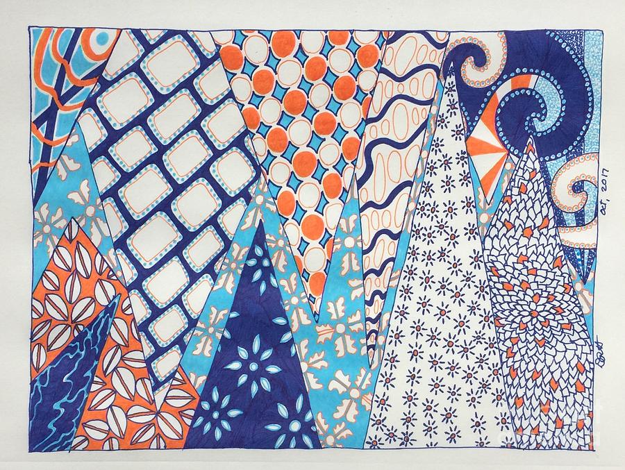 Pattern Drawing - Happy to Have the Blues	 8 by Darrin Pruitt
