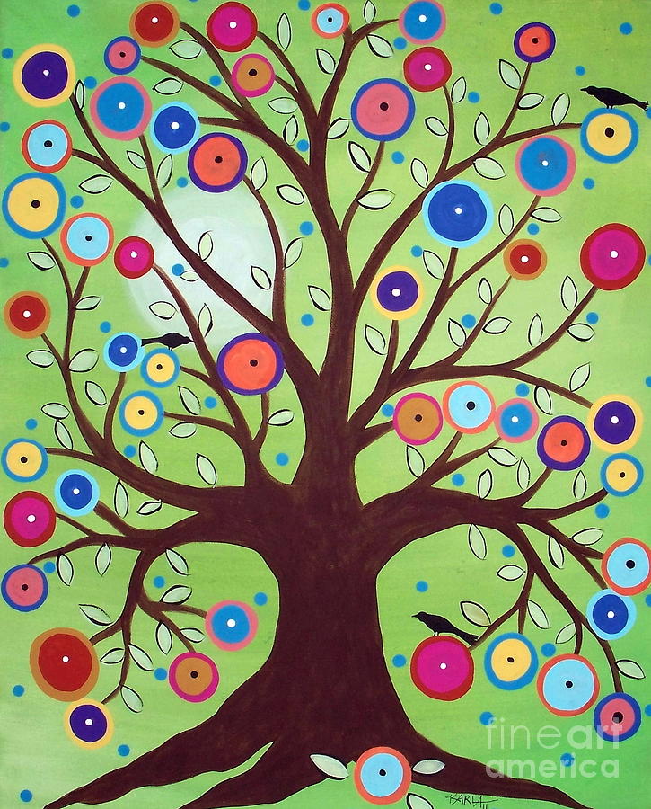 Flower Painting - Happy Tree by Karla Gerard