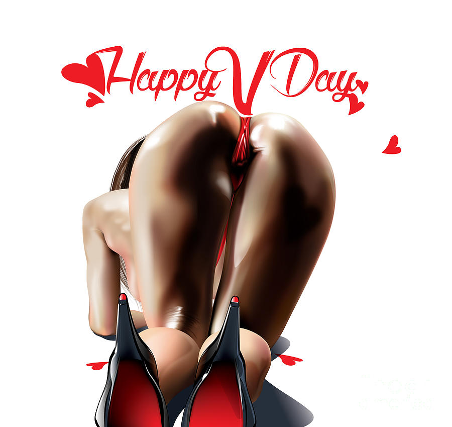 Happy V Day or Valentines xox Digital Art by Brian Gibbs