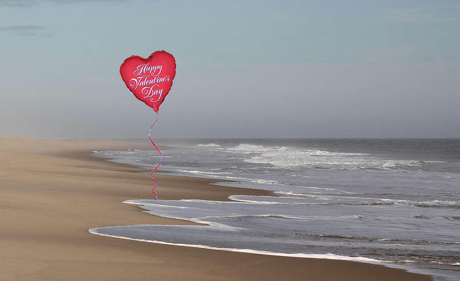 Happy Valentines Day From The Beach Photograph by Robert Banach