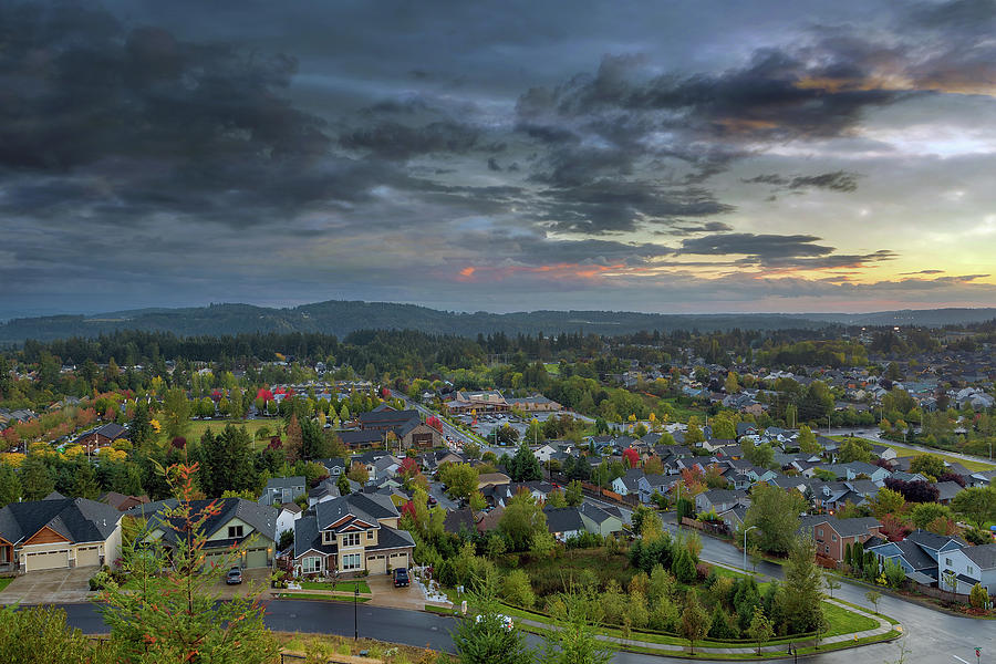 Happy Valley Residential Neighborhood during Sunset Photograph by David Gn
