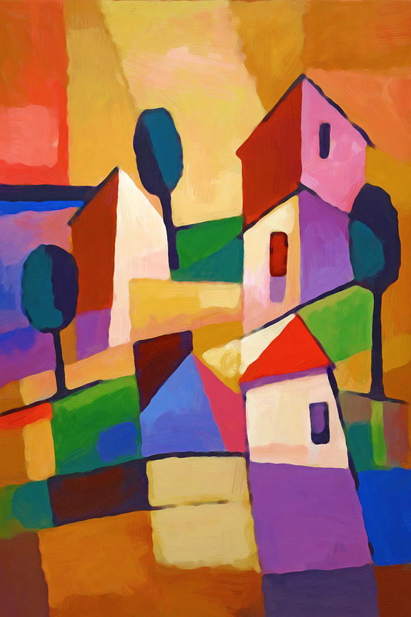 Holiday Painting - Happy Village by Lutz Baar