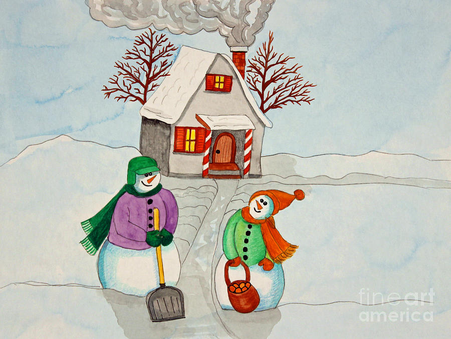 Happy Winter Home Painting by Norma Appleton